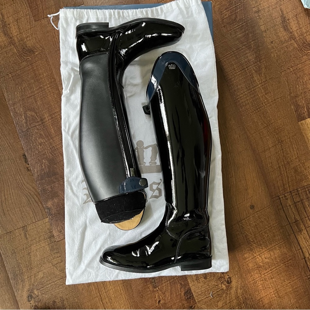 Kingsley Capri Urango Black Glossy
Equestrian Tall Horse Show Boots New with Box